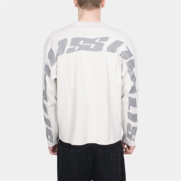 Alis Joshua Long Sleeve In Rib w/Back Print Solid Antartica Off White